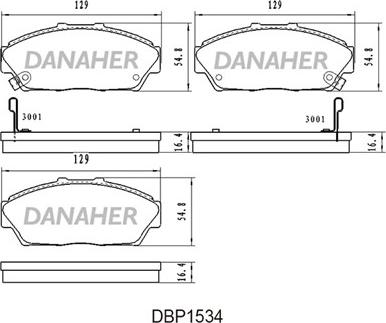 Danaher DBP1534 - Тормозные колодки, дисковые, комплект autodnr.net