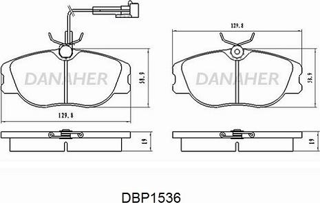 Danaher DBP1536 - Гальмівні колодки, дискові гальма autocars.com.ua