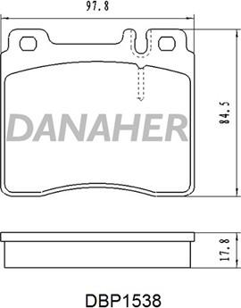 Danaher DBP1538 - Гальмівні колодки, дискові гальма autocars.com.ua