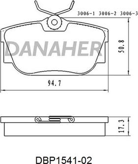 Danaher DBP1541-02 - Гальмівні колодки, дискові гальма autocars.com.ua