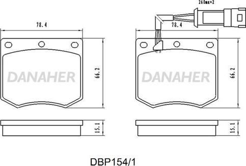 Danaher DBP154/1 - Гальмівні колодки, дискові гальма autocars.com.ua