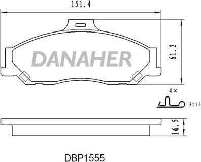 Danaher DBP1555 - Гальмівні колодки, дискові гальма autocars.com.ua