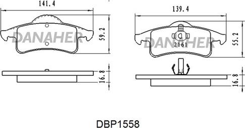 Danaher DBP1558 - Гальмівні колодки, дискові гальма autocars.com.ua