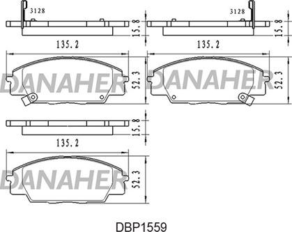 Danaher DBP1559 - Гальмівні колодки, дискові гальма autocars.com.ua