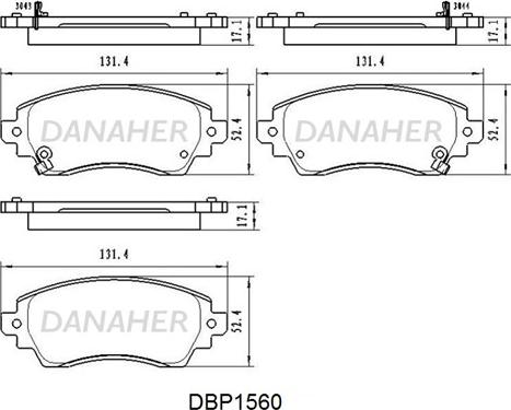 Danaher DBP1560 - Гальмівні колодки, дискові гальма autocars.com.ua