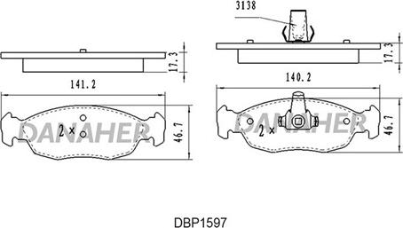 Danaher DBP1597 - Гальмівні колодки, дискові гальма autocars.com.ua