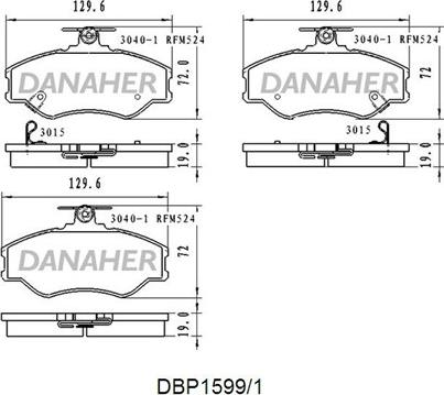 Danaher DBP1599/1 - Тормозные колодки, дисковые, комплект autodnr.net