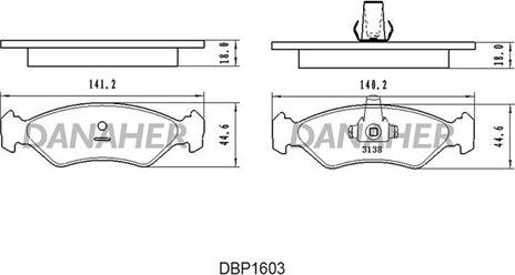 Danaher DBP1603 - Гальмівні колодки, дискові гальма autocars.com.ua