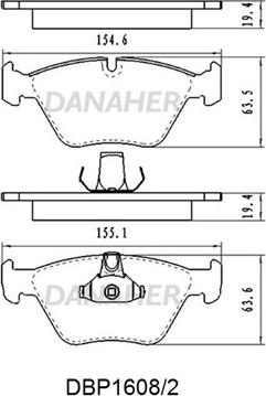 Danaher DBP1608/2 - Гальмівні колодки, дискові гальма autocars.com.ua