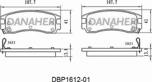 Danaher DBP1612-01 - Гальмівні колодки, дискові гальма autocars.com.ua