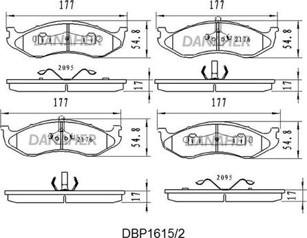 Danaher DBP1615/2 - Гальмівні колодки, дискові гальма autocars.com.ua