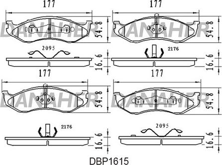Danaher DBP1615 - Гальмівні колодки, дискові гальма autocars.com.ua