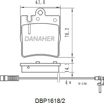 Danaher DBP1618/2 - Гальмівні колодки, дискові гальма autocars.com.ua