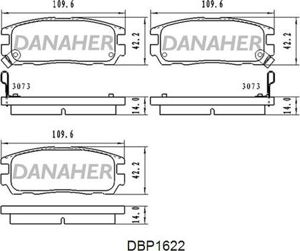 Danaher DBP1622 - Гальмівні колодки, дискові гальма autocars.com.ua
