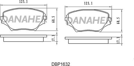 Danaher DBP1632 - Гальмівні колодки, дискові гальма autocars.com.ua