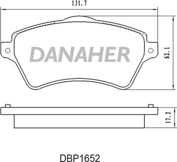 Danaher DBP1652 - Гальмівні колодки, дискові гальма autocars.com.ua