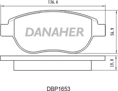 Danaher DBP1653 - Гальмівні колодки, дискові гальма autocars.com.ua