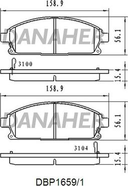 Danaher DBP1659/1 - Гальмівні колодки, дискові гальма autocars.com.ua