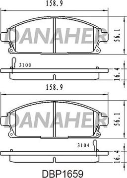 Danaher DBP1659 - Гальмівні колодки, дискові гальма autocars.com.ua