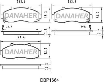 Danaher DBP1664 - Гальмівні колодки, дискові гальма autocars.com.ua