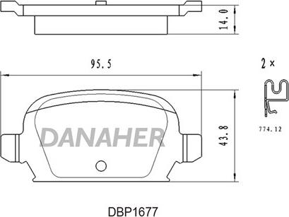 Danaher DBP1677 - Гальмівні колодки, дискові гальма autocars.com.ua