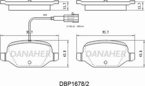 Danaher DBP1678/2 - Гальмівні колодки, дискові гальма autocars.com.ua