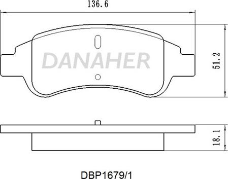 Danaher DBP1679/1 - Гальмівні колодки, дискові гальма autocars.com.ua