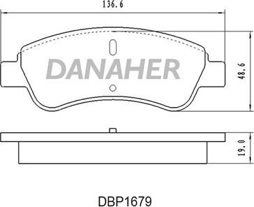 Danaher DBP1679 - Гальмівні колодки, дискові гальма autocars.com.ua