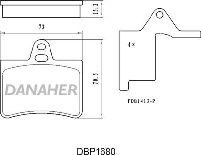 Danaher DBP1680 - Гальмівні колодки, дискові гальма autocars.com.ua