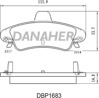 Danaher DBP1683 - Гальмівні колодки, дискові гальма autocars.com.ua