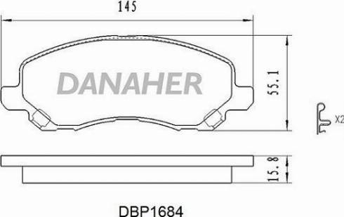 Danaher DBP1684 - Гальмівні колодки, дискові гальма autocars.com.ua
