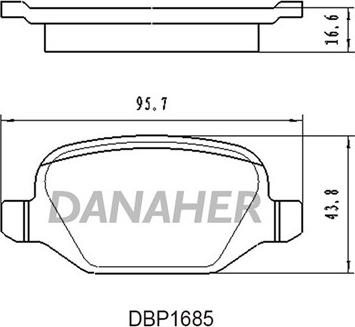 Danaher DBP1685 - Гальмівні колодки, дискові гальма autocars.com.ua