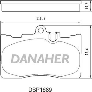 Danaher DBP1689 - Гальмівні колодки, дискові гальма autocars.com.ua