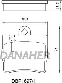 Danaher DBP1697/1 - Гальмівні колодки, дискові гальма autocars.com.ua