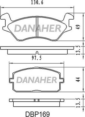 Danaher DBP169 - Гальмівні колодки, дискові гальма autocars.com.ua
