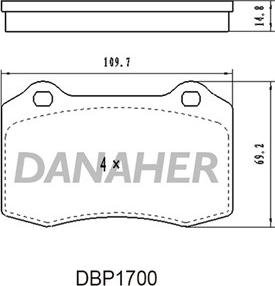 Danaher DBP1700 - Гальмівні колодки, дискові гальма autocars.com.ua