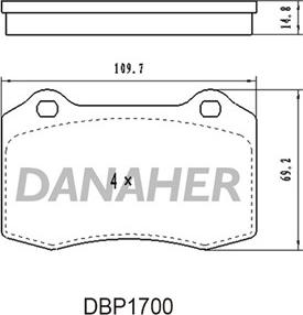 Danaher DBP1700 - Тормозные колодки, дисковые, комплект autodnr.net