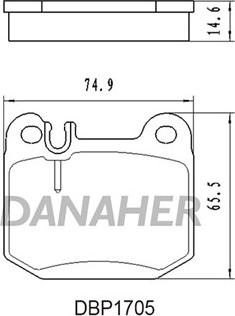 Danaher DBP1705 - Гальмівні колодки, дискові гальма autocars.com.ua