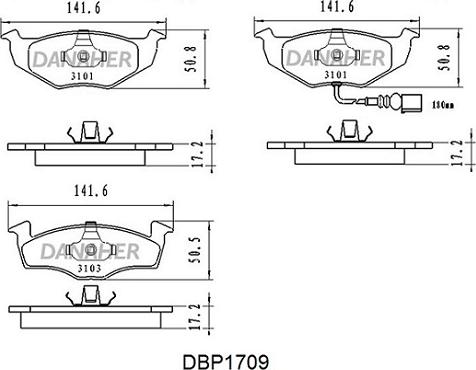 Danaher DBP1709 - Гальмівні колодки, дискові гальма autocars.com.ua