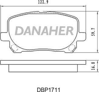 Danaher DBP1711 - Гальмівні колодки, дискові гальма autocars.com.ua