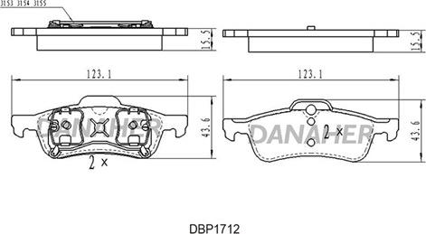Danaher DBP1712 - Гальмівні колодки, дискові гальма autocars.com.ua