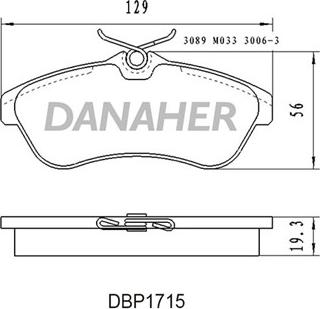 Danaher DBP1715 - Гальмівні колодки, дискові гальма autocars.com.ua