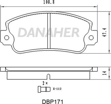 Danaher DBP171 - Гальмівні колодки, дискові гальма autocars.com.ua