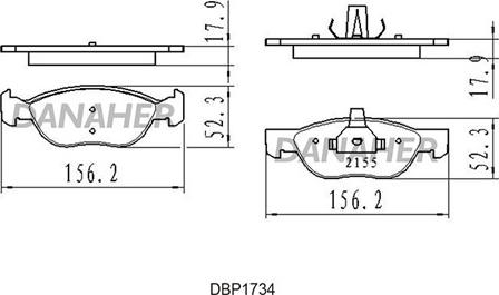 Danaher DBP1734 - Гальмівні колодки, дискові гальма autocars.com.ua