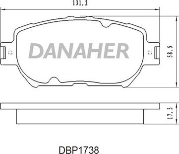 Danaher DBP1738 - Гальмівні колодки, дискові гальма autocars.com.ua