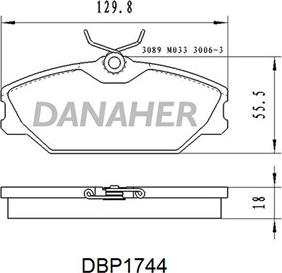 Danaher DBP1744 - Гальмівні колодки, дискові гальма autocars.com.ua