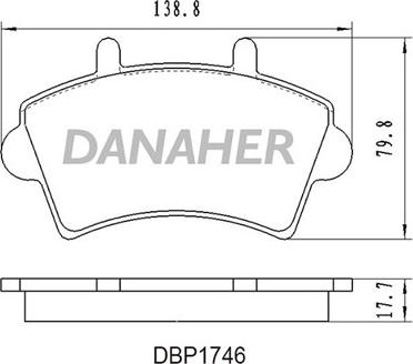 Danaher DBP1746 - Тормозные колодки, дисковые, комплект autodnr.net