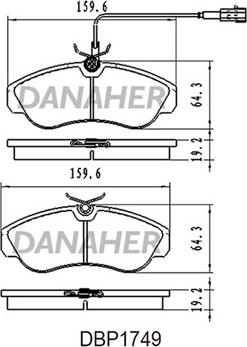 Danaher DBP1749 - Гальмівні колодки, дискові гальма autocars.com.ua