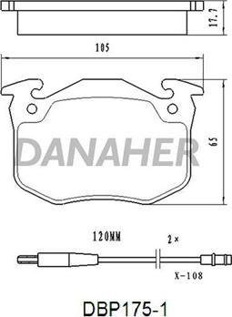 Danaher DBP175/1 - Тормозные колодки, дисковые, комплект autodnr.net
