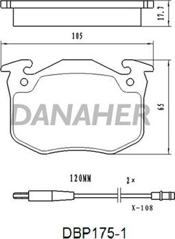 Danaher DBP175/1 - Гальмівні колодки, дискові гальма autocars.com.ua